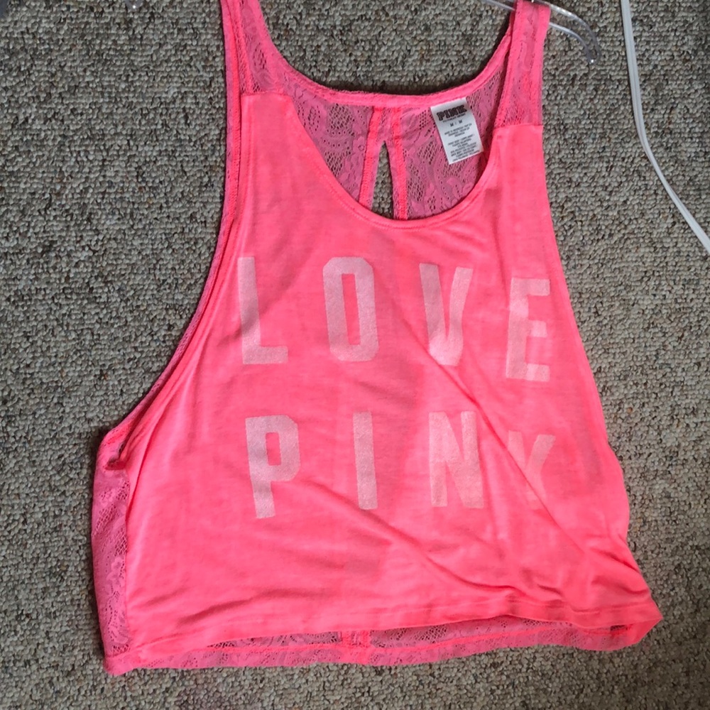 PINK neon pink “Love Pink” tank